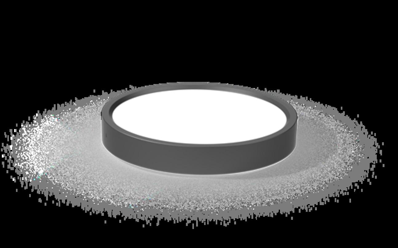 Đèn LED ốp trần tròn đen Sunhouse SHE-TD-24W-ST — bố trí trong phòng khách hiện đại