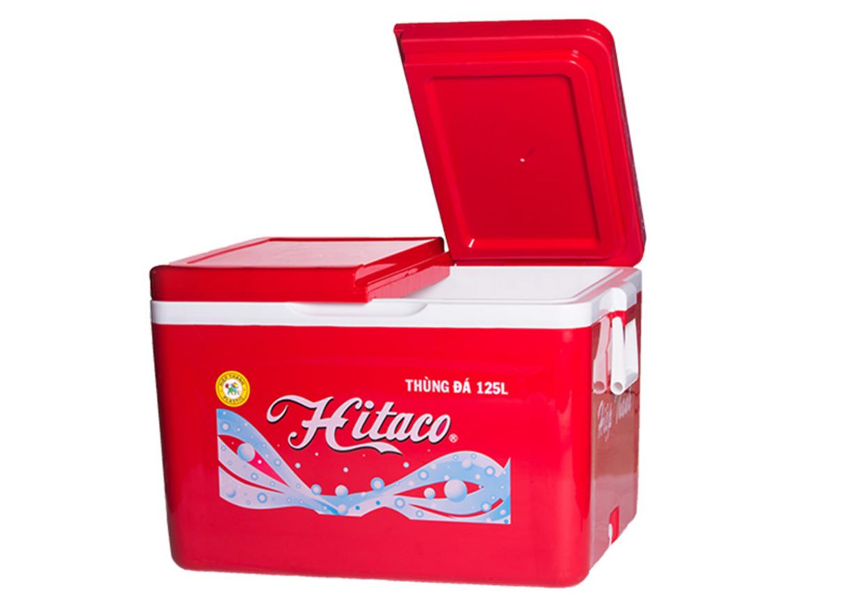 Thùng đá 125 lít — dung tích lớn, hai nắp và van xả tiện lợi.