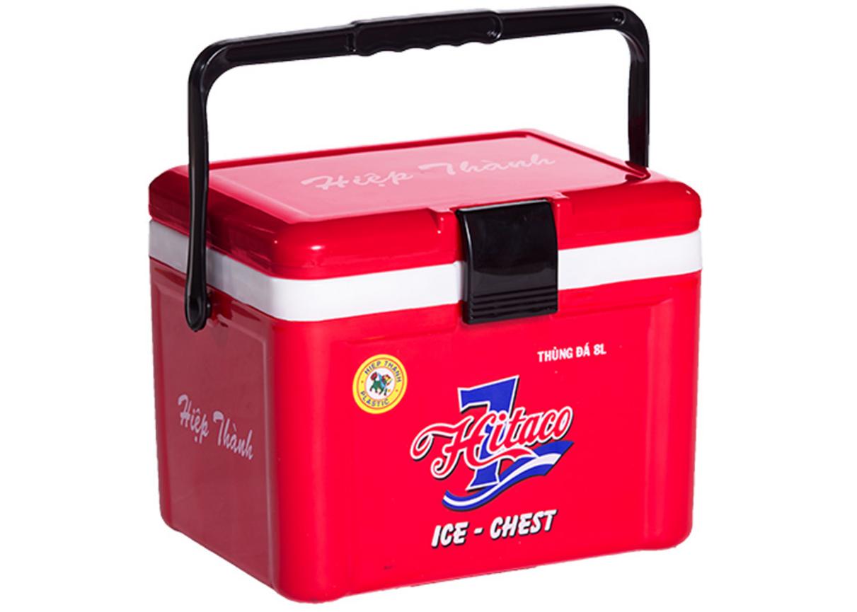 Thùng đá 8 lít No.TD019 — nhỏ gọn, có van xả và tay cầm chắc, lý tưởng cho picnic và bán hàng lưu động.