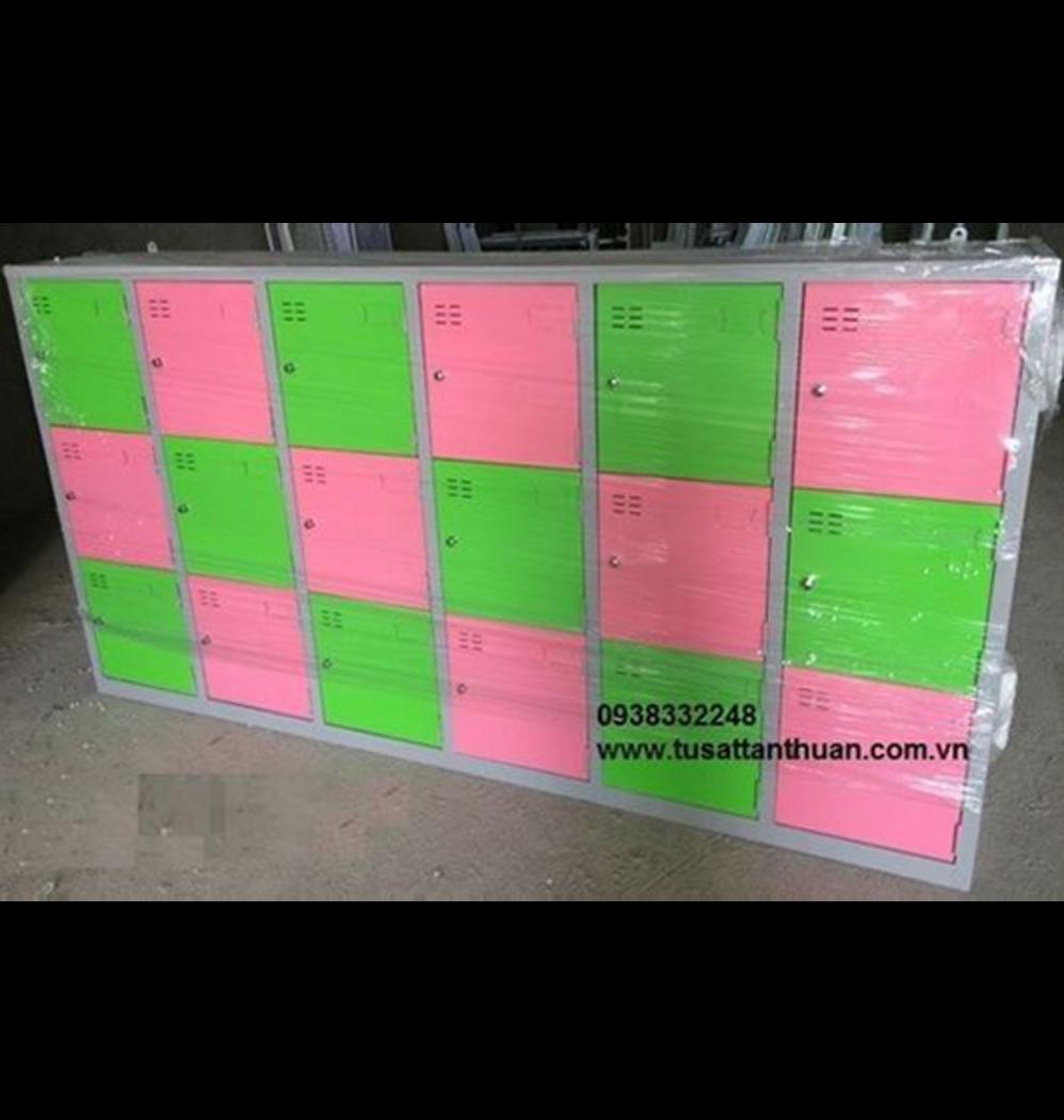 Tủ locker 18 ngăn — giải pháp lưu trữ an toàn, gọn gàng cho trường học.
