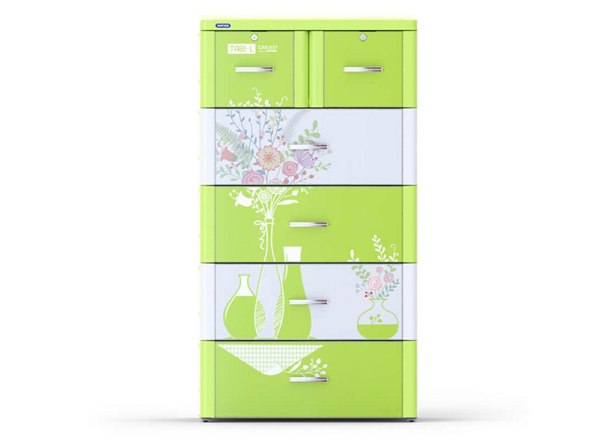 Tủ Tabi L lá 5 ngăn — gọn gàng, an toàn, phù hợp cho phòng ngủ và phòng trẻ em.