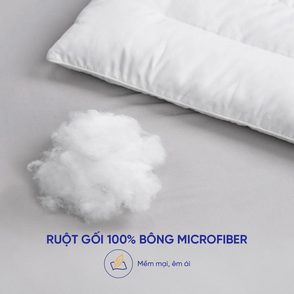 Kích thước 35x50cm — vừa vặn cho giấc ngủ trẻ em và kê đầu tiện lợi cho người lớn.