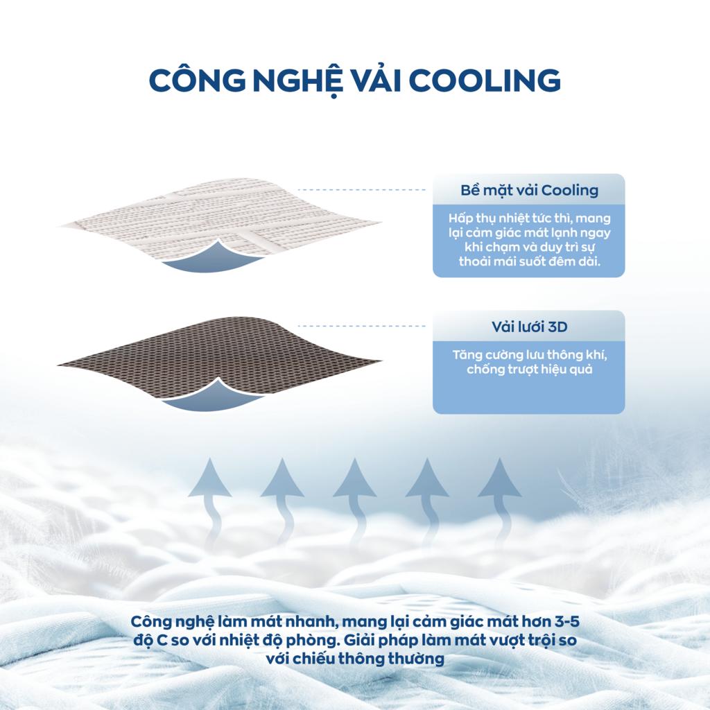 Lưới 3D (100% Polyester) — tăng lưu thông khí, giảm bí lưng.