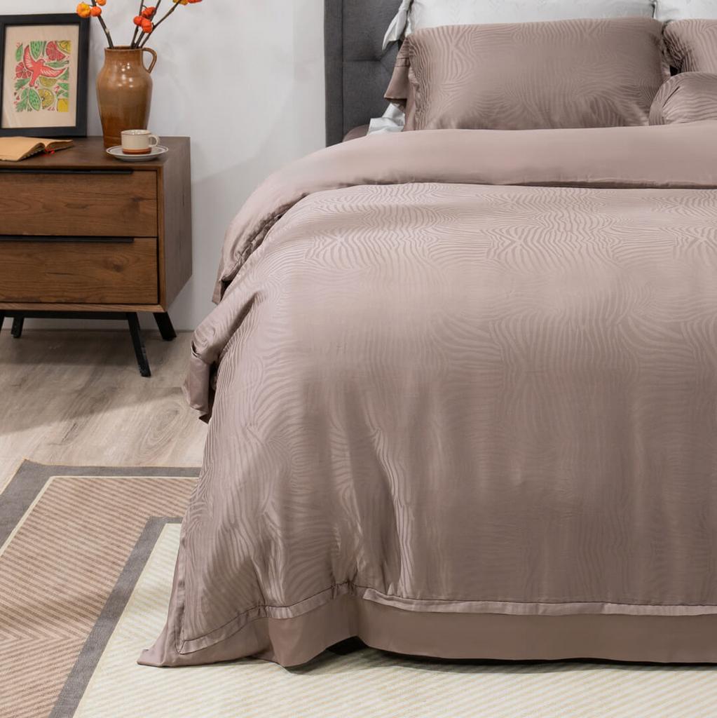 Cận cảnh vải Tencel Jacquard 60s — thoáng khí, bề mặt mịn.