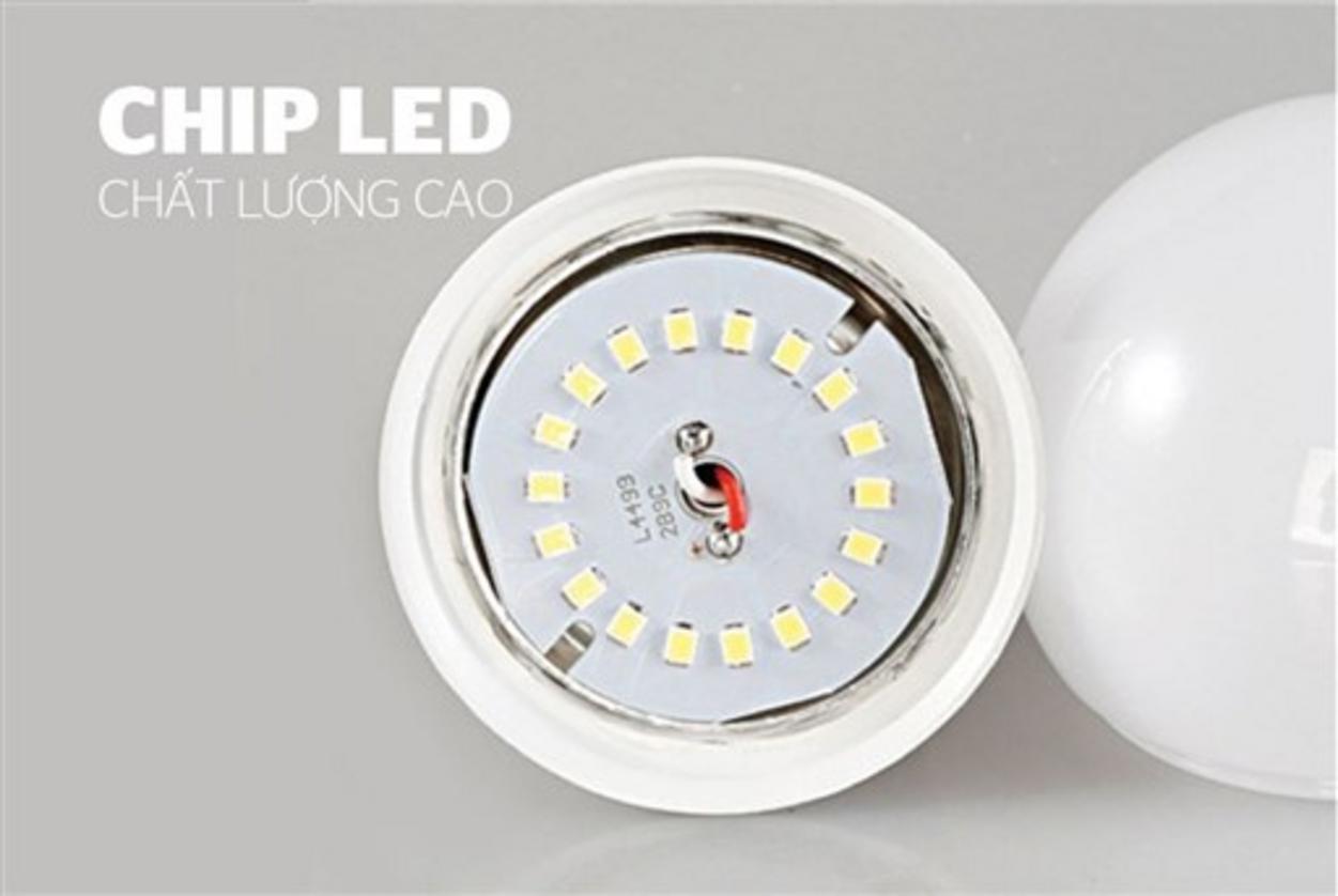 Thân nhôm giúp tản nhiệt hiệu quả, kéo dài tuổi thọ chip LED.