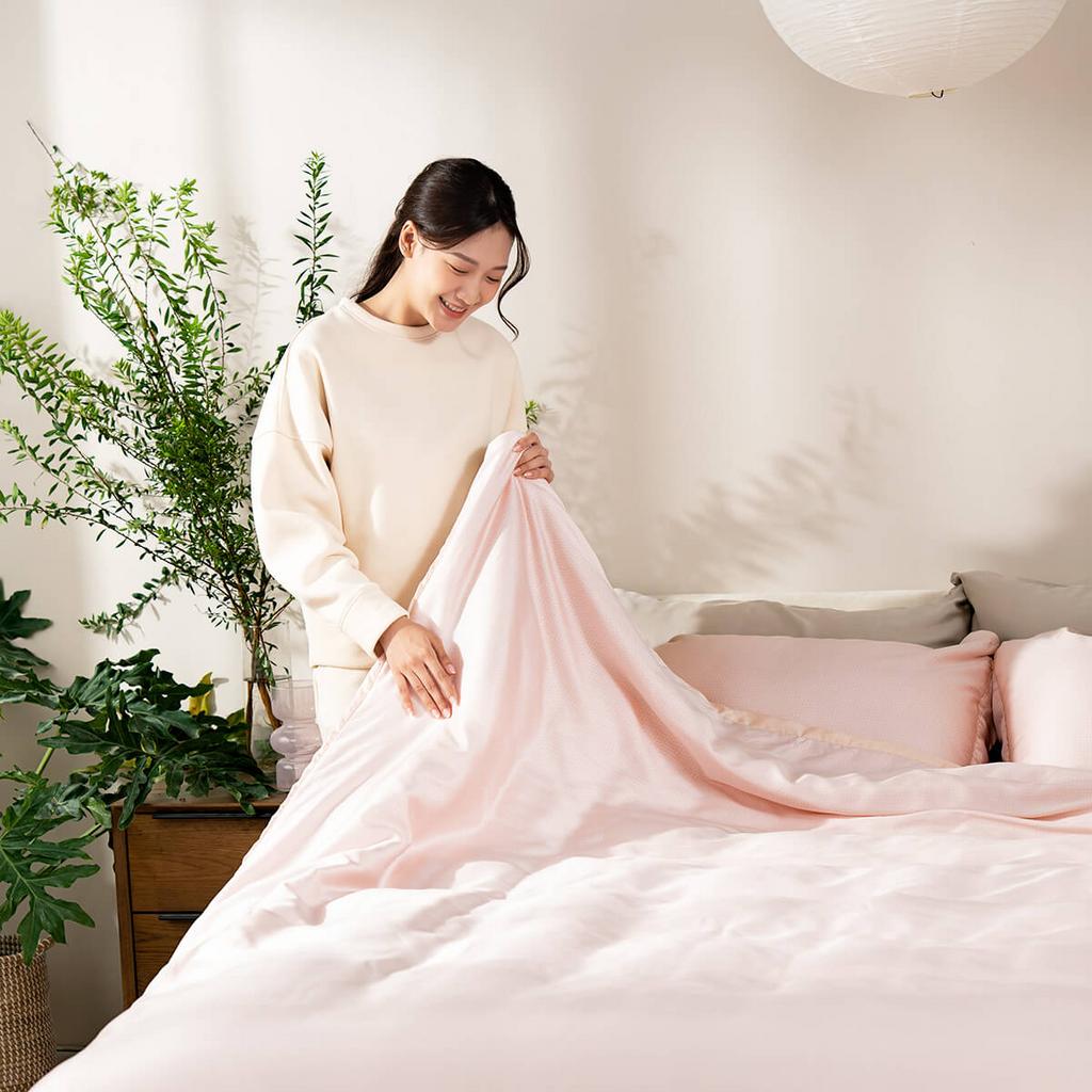Bộ chăn ga chun chần Lụa Tencel cao cấp Amando Élan 5 chi tiết TC002