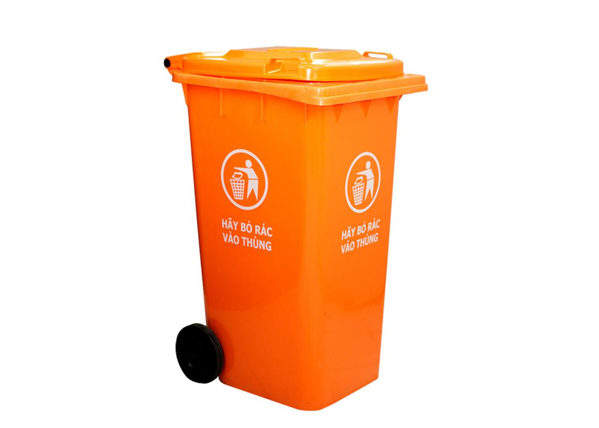 Thùng rác 240L nắp kín — HDPE bền, 2 bánh xe, phù hợp cho khu công cộng và doanh nghiệp
