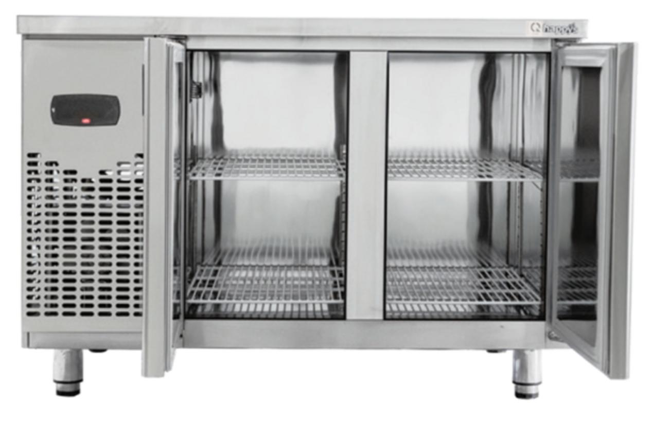 Bàn sơ chế + tủ đông Happys HWA-1200TF: vừa sơ chế vừa bảo quản, tối ưu không gian bếp.