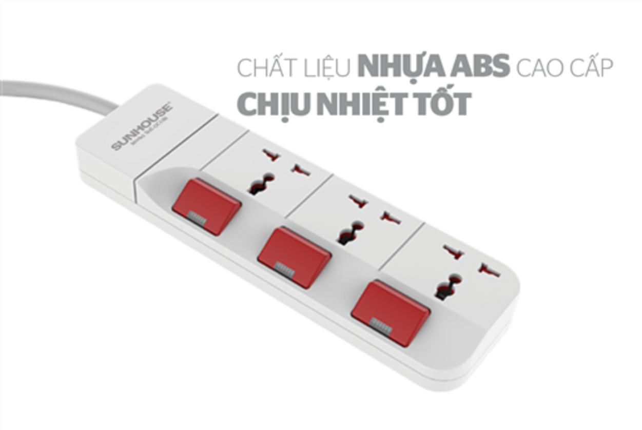 Chịu tải 2500W — dùng an tâm cho các thiết bị bếp & giặt.