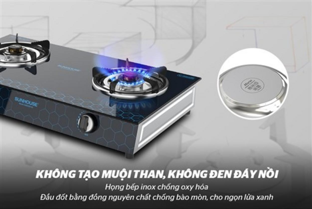 Đầu đốt đồng thau — lửa xanh, truyền nhiệt hiệu quả.