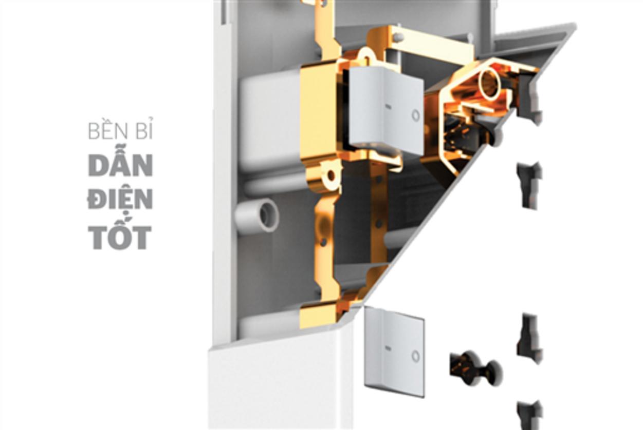 Dây dài 4.5m cho vị trí cắm linh hoạt, chịu tải đến 2500W.