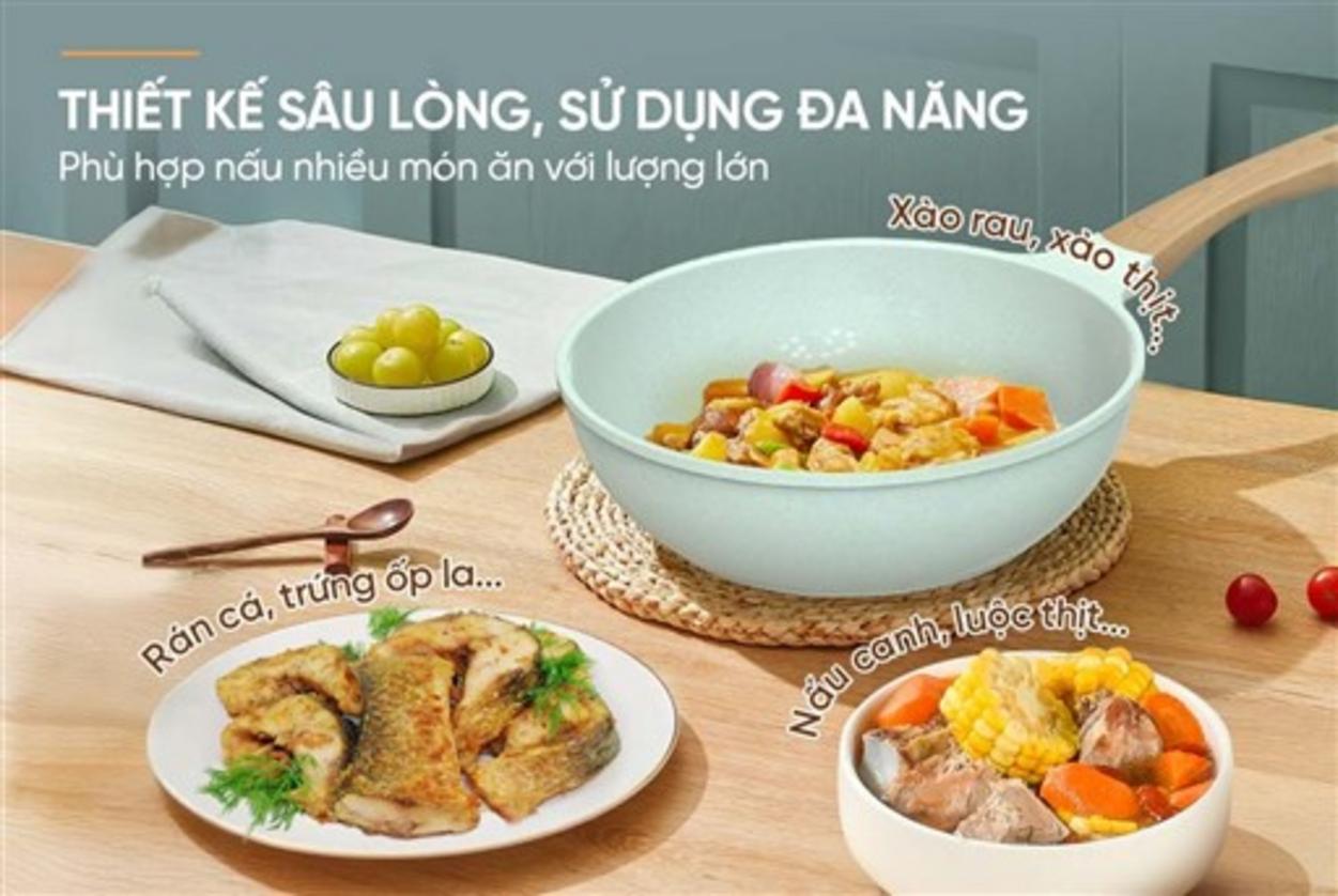 Đáy từ Inox 430 — tương thích bếp từ, dẫn nhiệt đều.
