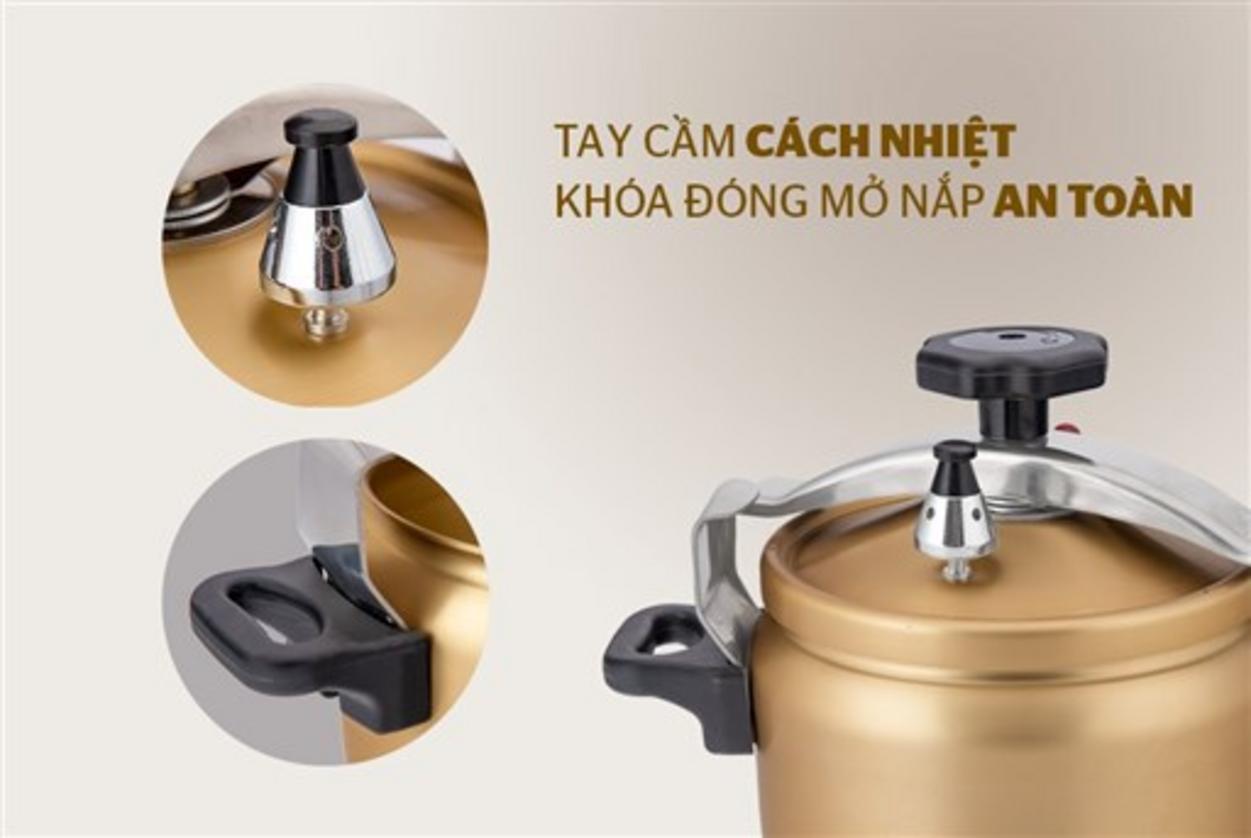 Độ dày 2.4 mm + dung tích 6L — nấu nhanh, tiết kiệm năng lượng.