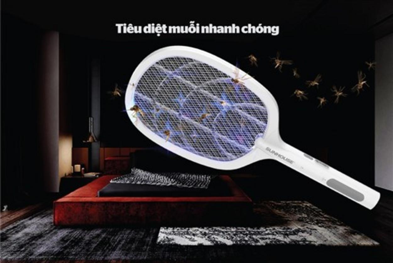 3 chế độ linh hoạt — vợt, đèn bắt muỗi, đèn ngủ.