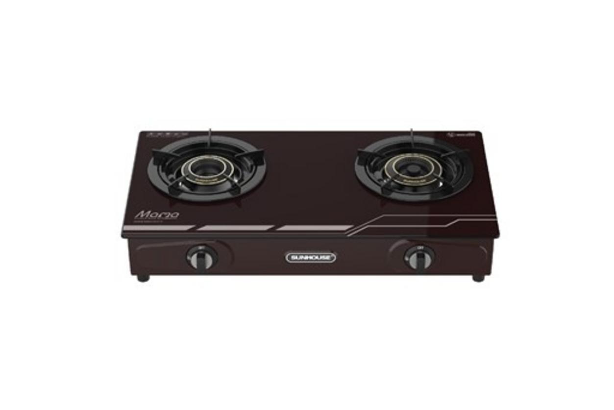 BẾP GAS DƯƠNG KÍNH SUNHOUSE MMB33032-V — sang trọng, bền bỉ và dễ lau chùi.