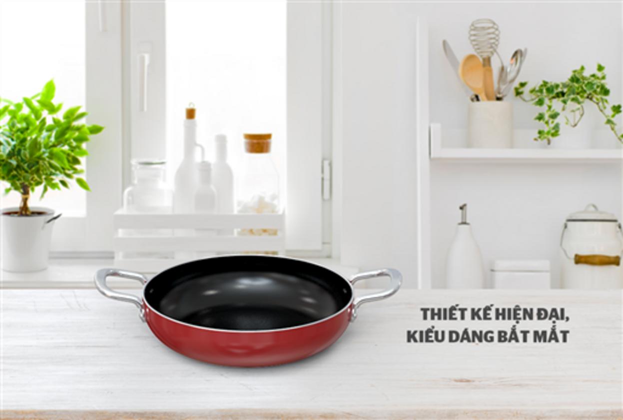 Chảo Sunhouse CT22R2 — 22 cm, Whitford 3 lớp, 2 quai nhôm; lựa chọn tiện dụng cho bữa cơm gia đình.