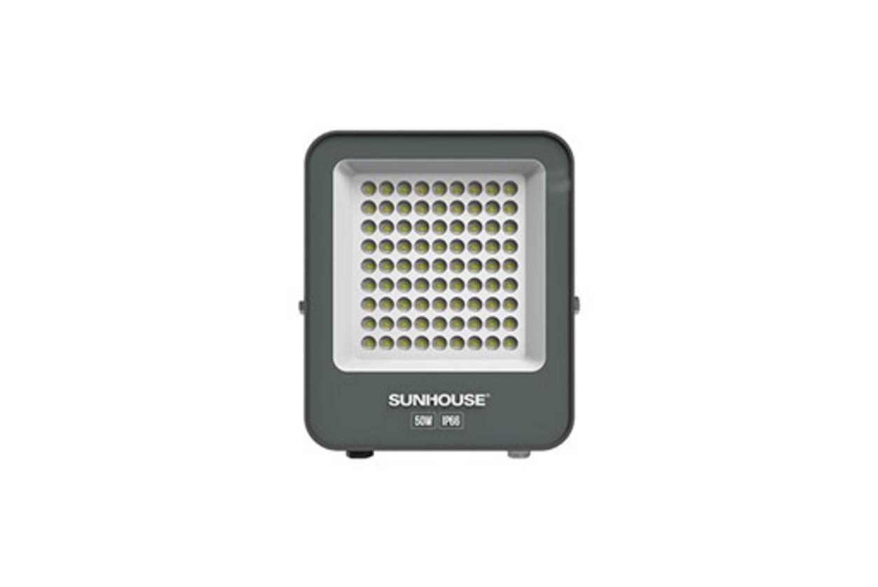 ĐÈN PHA LED ECO SUNHOUSE 50W — ánh sáng mạnh, chịu mưa nắng (IP66).