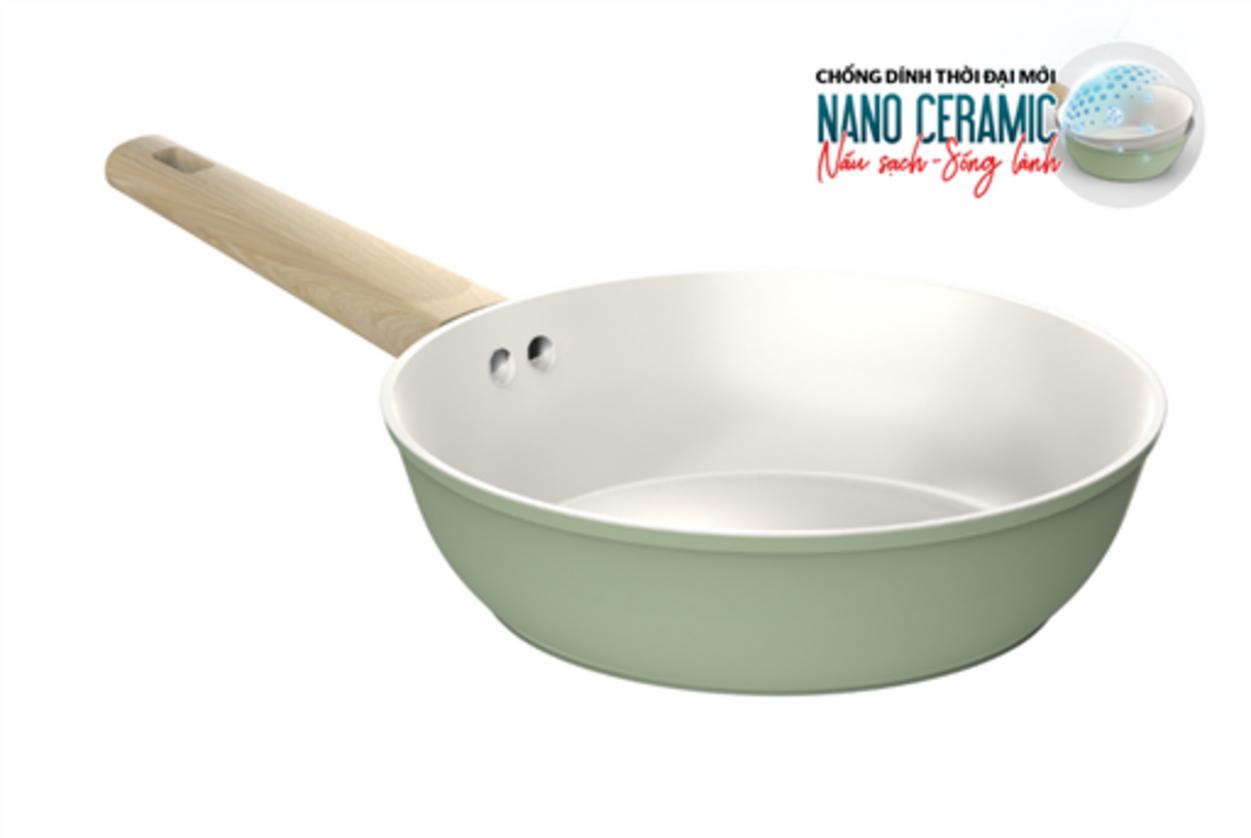 Chảo Sunhouse SHG24MT1 — 24 cm, lớp phủ Nano Ceramic, đáy từ, tay cầm cách nhiệt.