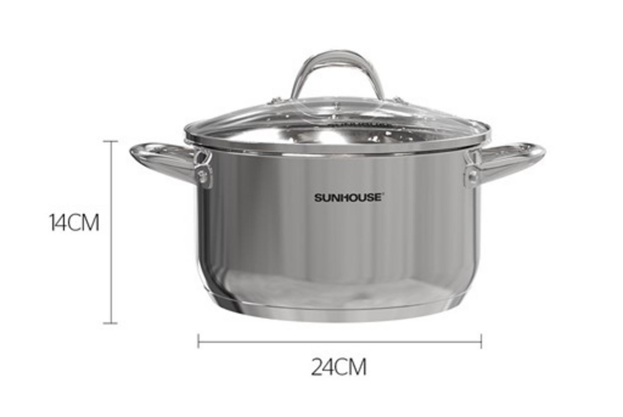 Nồi inox 3 đáy Sunhouse SHG301-22 — nồi nền tảng cho bếp Việt.