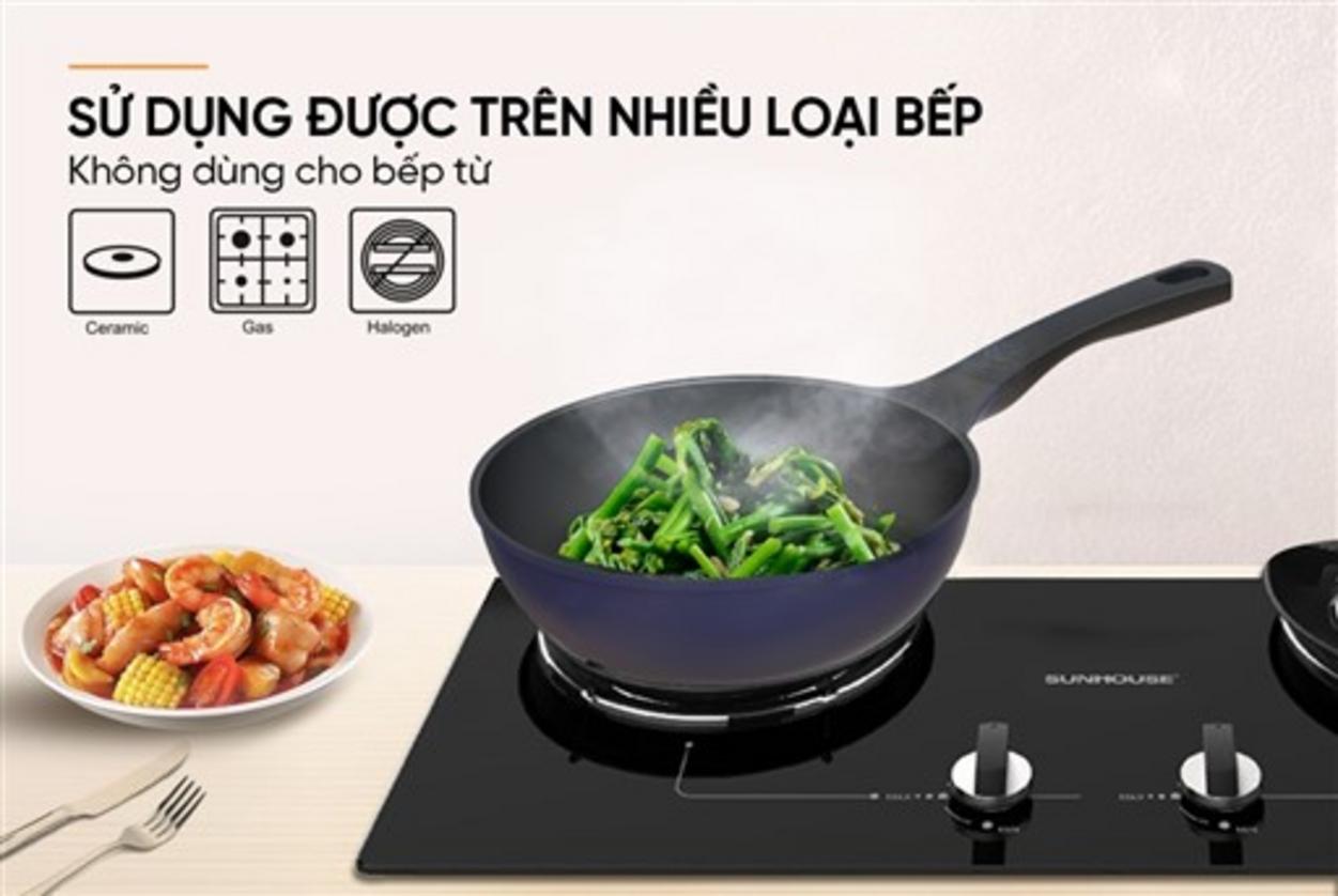Đáy không từ — dùng trên bếp gas/hồng ngoại, không dùng bếp từ.