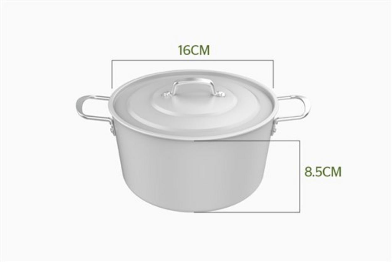 16 cm — vừa đủ cho bữa ăn 1–3 người, dễ cất gọn.