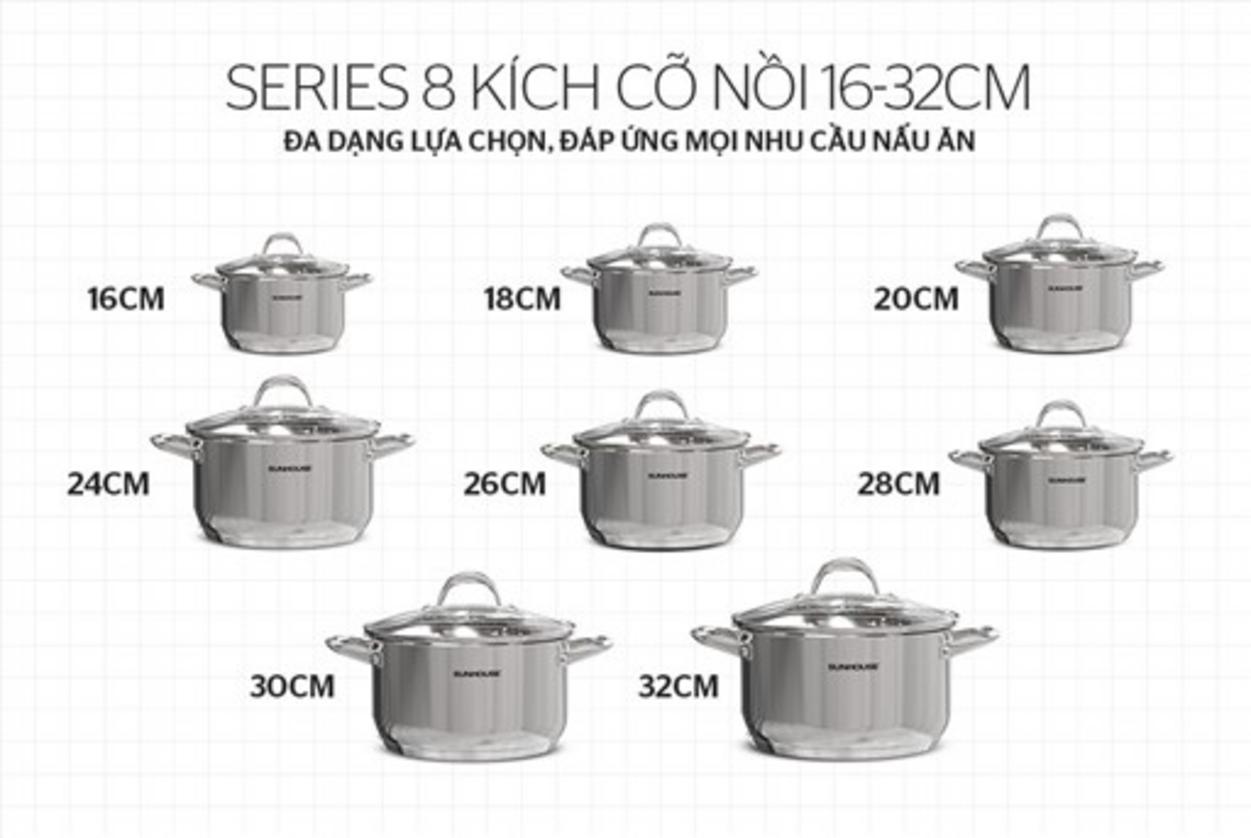 Đường kính 18 cm, dung tích ~2L — phù hợp gia đình nhỏ.