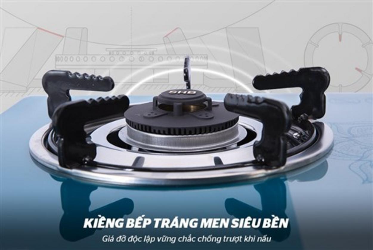 Kiềng tráng men 5 chân & họng inox — vững chắc và bền bỉ.