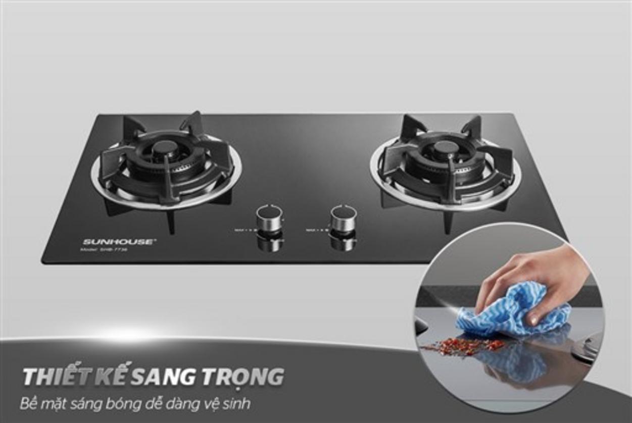 Mặt kính cường lực 8 mm — bền, chịu nhiệt và dễ lau.