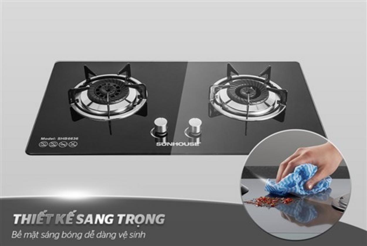 Mặt kính cường lực 8mm: chịu nhiệt, dễ vệ sinh.