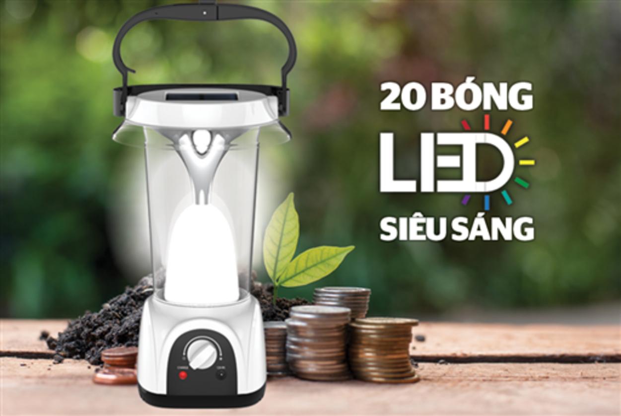 Pin axit-chì kín 4V/1.6Ah — chiếu sáng đến 20–21 giờ (chế độ tiết kiệm).