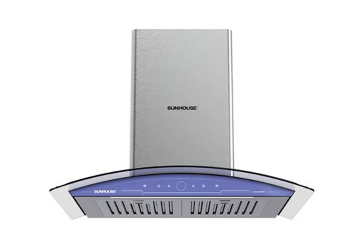 Máy hút mùi kính cong Sunhouse SHB72032 — Hút mạnh, bếp sạch, thao tác tiện.