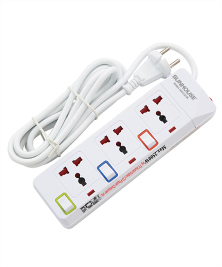 Ổ CẮM ĐIỆN SUNHOUSE SHE-OC2-3R — an toàn cho góc làm việc và gia đình.