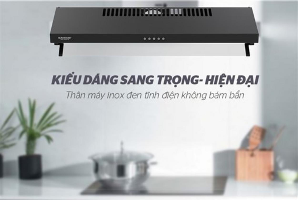Lực hút mạnh mẽ 700–750 m³/h — bếp thoáng nhanh.
