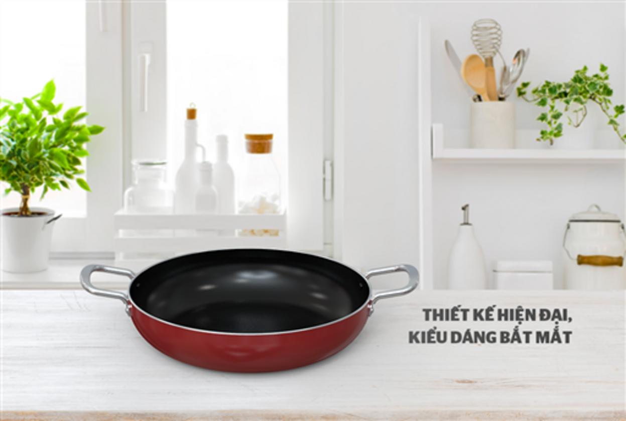CHẢO SUNHOUSE CT24R2 (Ø24cm) — Nấu nhanh, chống dính Whitford, 2 quai cách nhiệt.