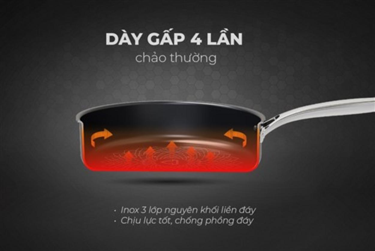 Tay cầm stay-cool an toàn và chắc chắn.