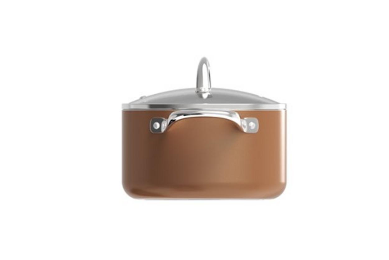 Thân nhôm cùng vung kính cường lực — nấu tiện, quan sát dễ.