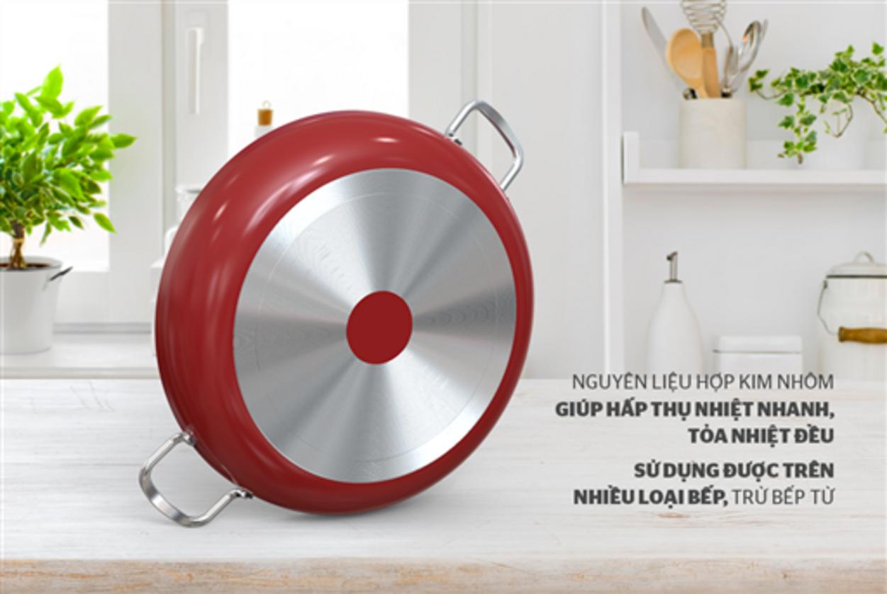 Hai quai & tay cầm nhôm — thao tác an toàn, dễ dàng.