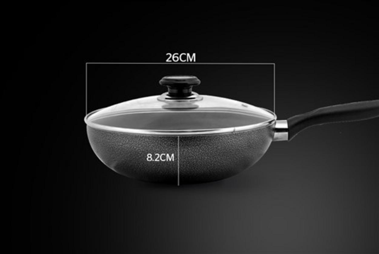 Vung kính cường lực ~4mm và quai nhựa cách nhiệt, an toàn khi nấu.