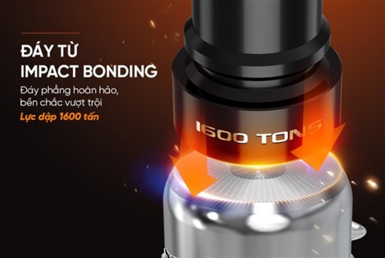 Vung kính cường lực và quai inox chắc chắn, tiện quan sát.