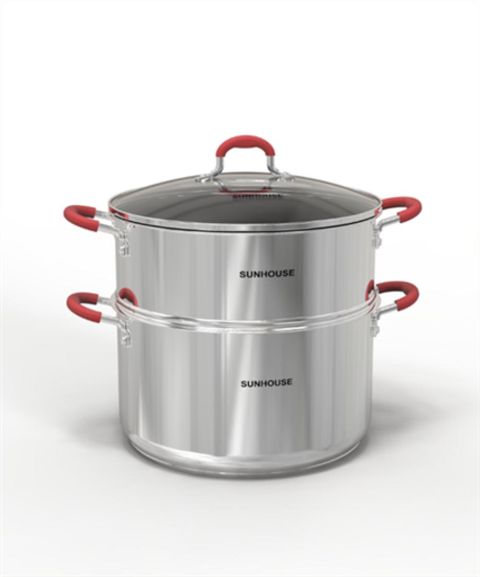 Vung kính chịu nhiệt & quai silicon cách nhiệt — thao tác an toàn.