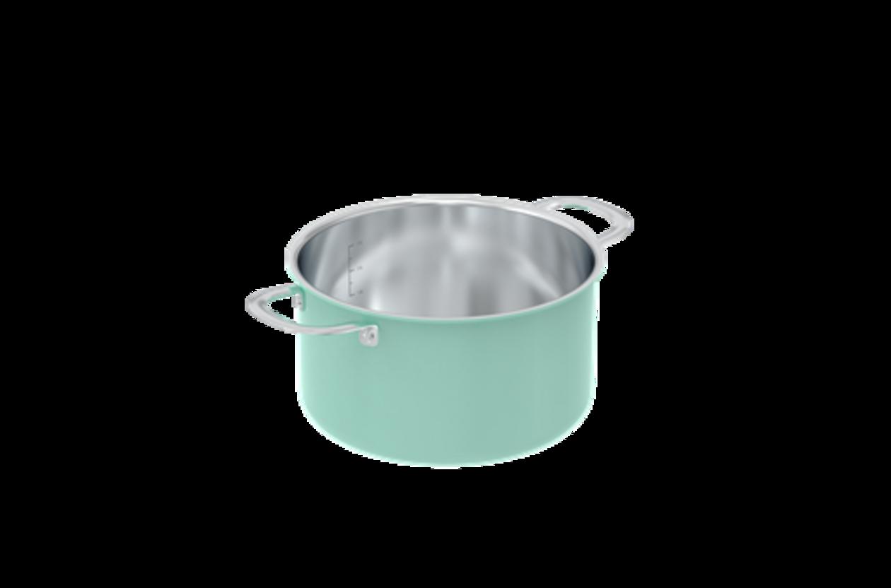 Vung kính cường lực viền inox — theo dõi món nấu an toàn.