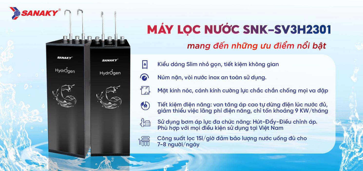 Minh họa sơ đồ 10‑lõi và màng RO Vanochem 75G cho Máy lọc nước Sanaky SNK-SV3H2301