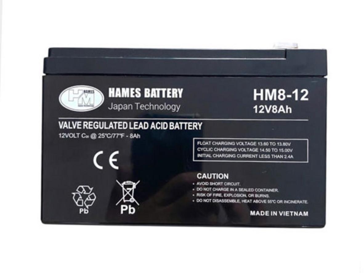 Hames HM8-12 — nhỏ gọn (151 x 65 x 94 mm), trọng lượng ~2.3kg, tiện lắp đặt.