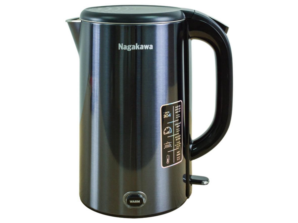 Tổng quan Ấm siêu tốc 2 lớp inox 304 Nagakawa NAG0319