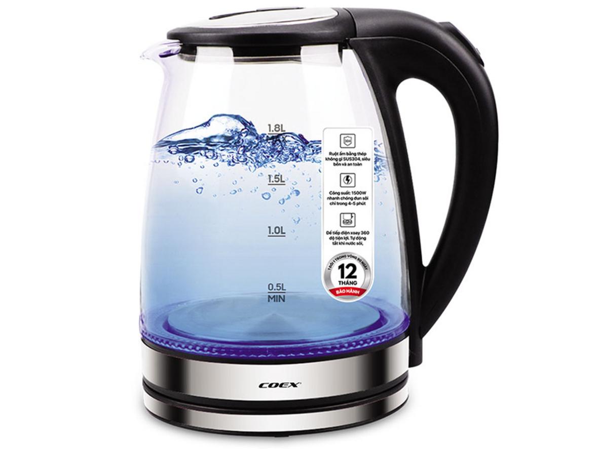 Tổng quan Ấm siêu tốc thủy tinh 1.8 lít Coex CK-5122G
