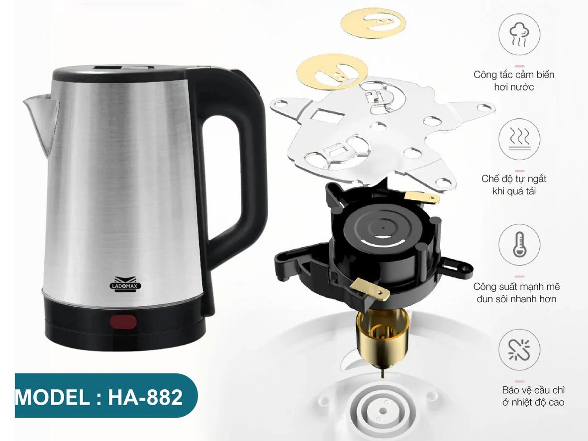 Tự ngắt khi sôi và bảo vệ chống cạn — an toàn cho cả nhà.