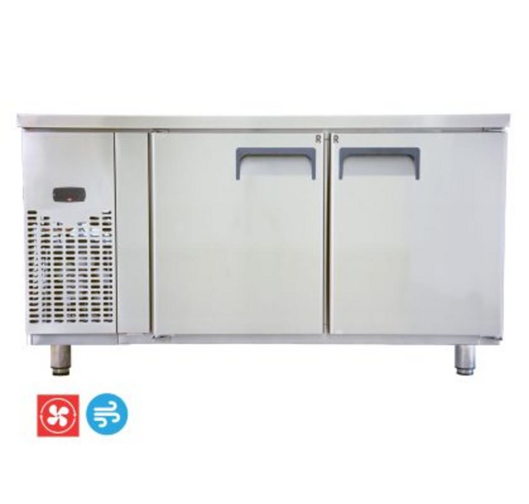 Bàn mát inox Happys HWI-1500TR: mặt inox sơ chế + khoang lạnh 360L, tối ưu cho bếp chuyên nghiệp.