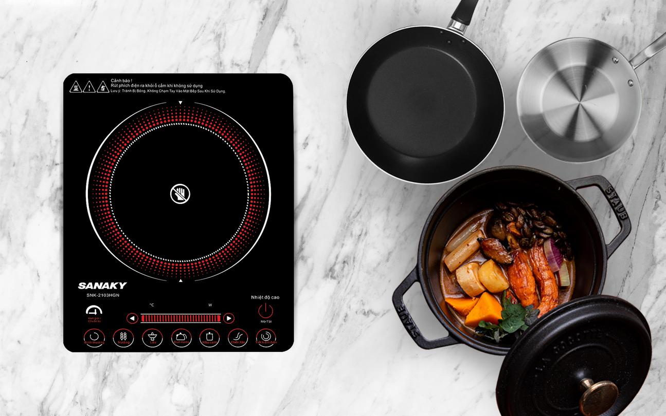 Cảm ứng tiếng Việt, 6 chế độ nấu tiện lợi.