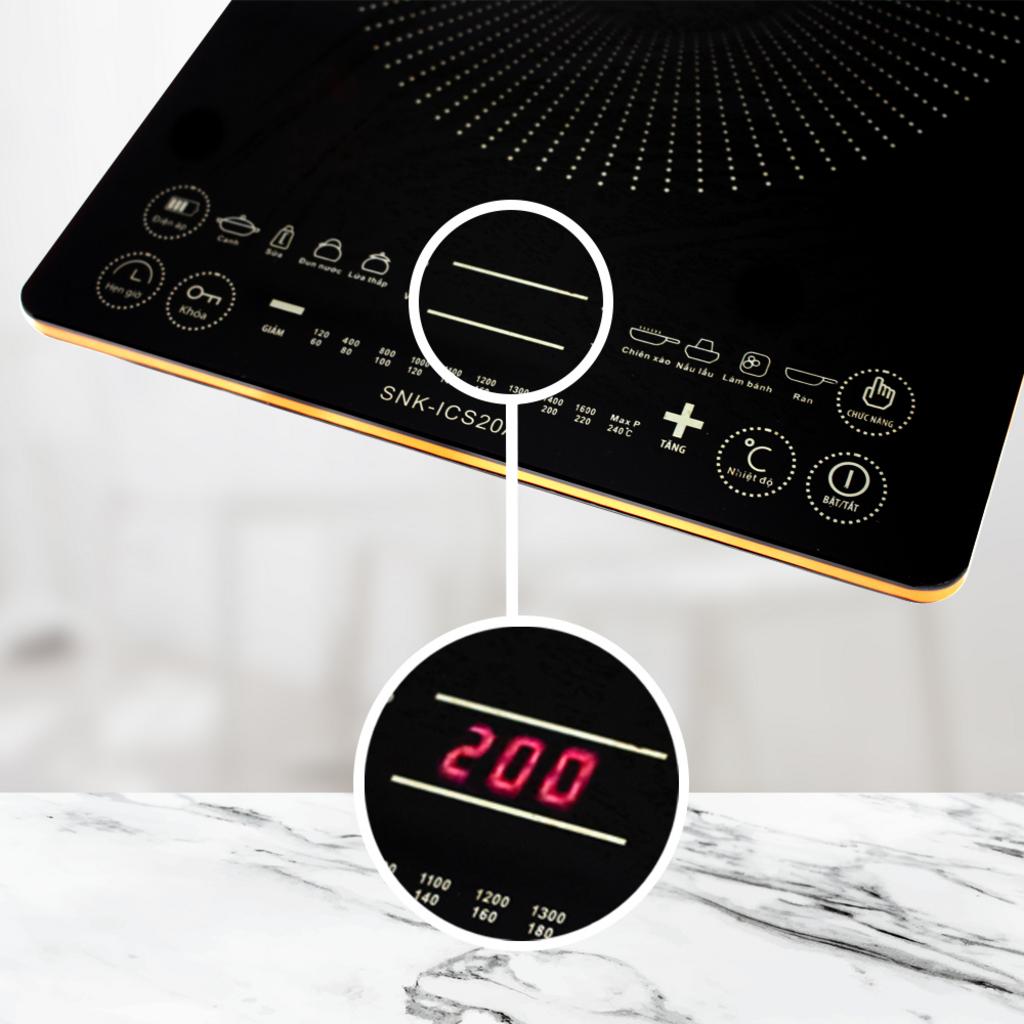 Bảng điều khiển cảm ứng, 8 chế độ nấu thuận tiện.