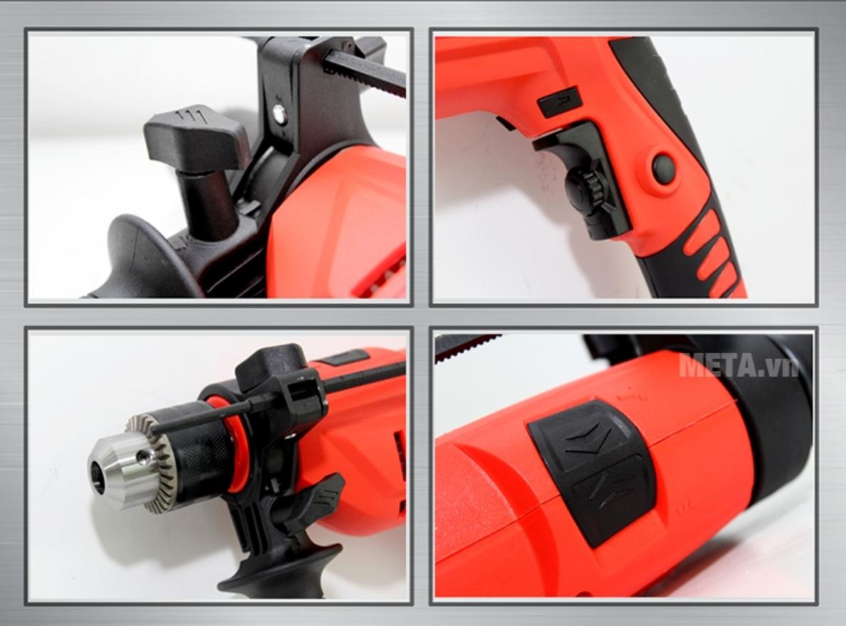 Chế độ khoan búa và thiết kế cầm nắm thoải mái